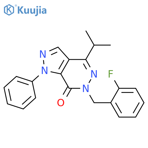 6-(2-fluorophenyl)methyl-1-phenyl-4-(propan-2-yl)-1H,6H,7H-pyrazolo3,4-dpyridazin-7-one structure