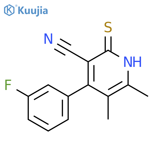 3-PYRIDINECARBONITRILE, 4-(3-FLUOROPHENYL)-1,2-DIHYDRO-5,6-DIMETHYL-2-THIOXO- structure