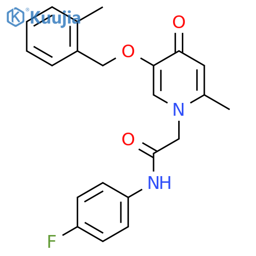 N-(4-fluorophenyl)-2-{2-methyl-5-(2-methylphenyl)methoxy-4-oxo-1,4-dihydropyridin-1-yl}acetamide structure