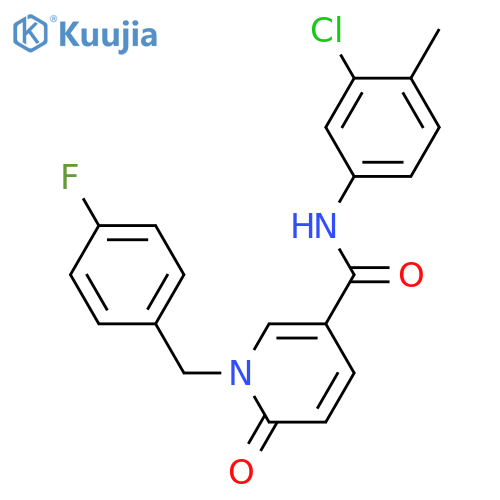 N-(3-chloro-4-methylphenyl)-1-(4-fluorophenyl)methyl-6-oxo-1,6-dihydropyridine-3-carboxamide structure