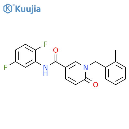 N-(2,5-difluorophenyl)-1-(2-methylphenyl)methyl-6-oxo-1,6-dihydropyridine-3-carboxamide structure