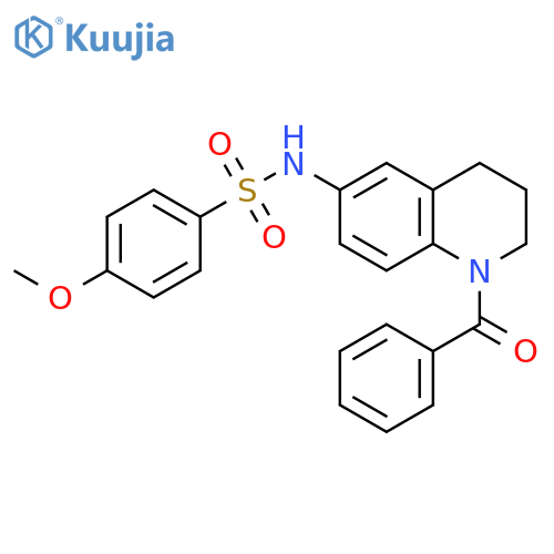 N-(1-benzoyl-1,2,3,4-tetrahydroquinolin-6-yl)-4-methoxybenzene-1-sulfonamide structure