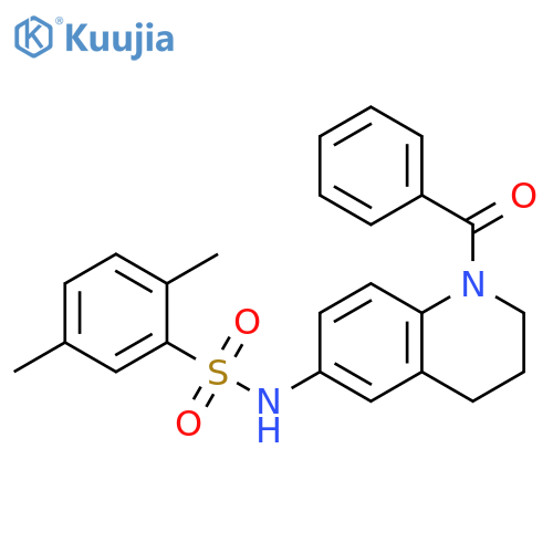 N-(1-benzoyl-1,2,3,4-tetrahydroquinolin-6-yl)-2,5-dimethylbenzene-1-sulfonamide structure