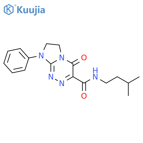 N-(3-methylbutyl)-4-oxo-8-phenyl-4H,6H,7H,8H-imidazo2,1-c1,2,4triazine-3-carboxamide structure