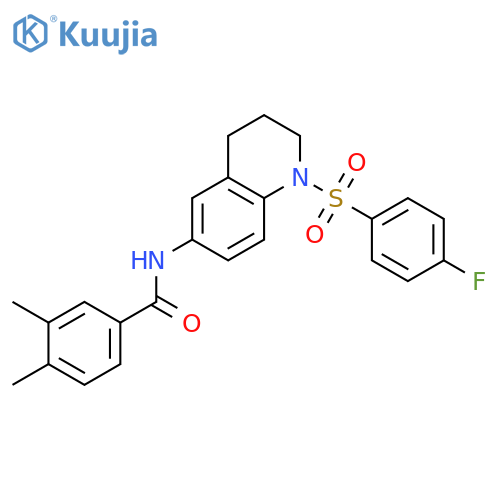 N-1-(4-fluorobenzenesulfonyl)-1,2,3,4-tetrahydroquinolin-6-yl-3,4-dimethylbenzamide structure