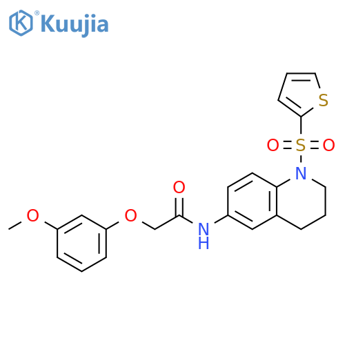 2-(3-methoxyphenoxy)-N-1-(thiophene-2-sulfonyl)-1,2,3,4-tetrahydroquinolin-6-ylacetamide structure