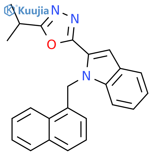 1-(naphthalen-1-yl)methyl-2-5-(propan-2-yl)-1,3,4-oxadiazol-2-yl-1H-indole structure