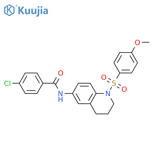 4-chloro-N-1-(4-methoxybenzenesulfonyl)-1,2,3,4-tetrahydroquinolin-6-ylbenzamide structure