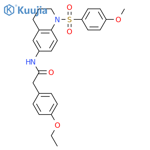 2-(4-ethoxyphenyl)-N-1-(4-methoxybenzenesulfonyl)-1,2,3,4-tetrahydroquinolin-6-ylacetamide structure