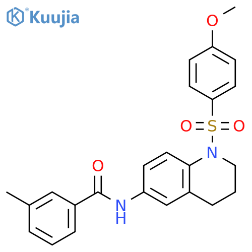 N-1-(4-methoxybenzenesulfonyl)-1,2,3,4-tetrahydroquinolin-6-yl-3-methylbenzamide structure