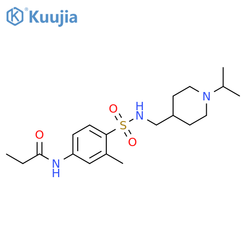 N-3-methyl-4-({1-(propan-2-yl)piperidin-4-ylmethyl}sulfamoyl)phenylpropanamide structure