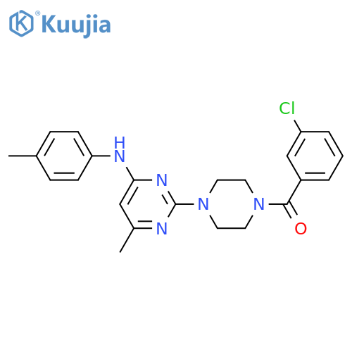 2-4-(3-chlorobenzoyl)piperazin-1-yl-6-methyl-N-(4-methylphenyl)pyrimidin-4-amine structure