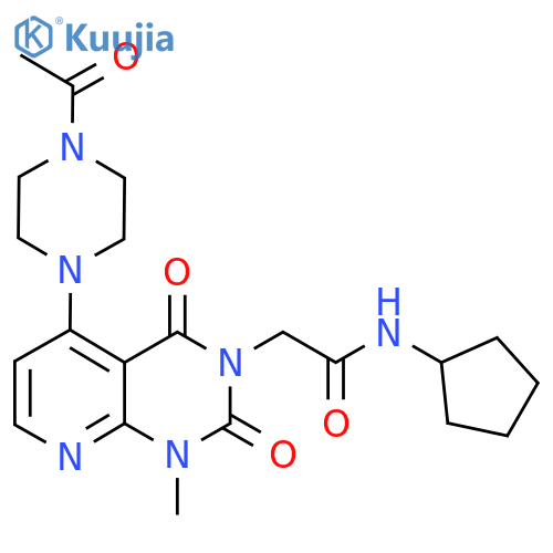 2-5-(4-acetylpiperazin-1-yl)-1-methyl-2,4-dioxo-1H,2H,3H,4H-pyrido2,3-dpyrimidin-3-yl-N-cyclopentylacetamide structure