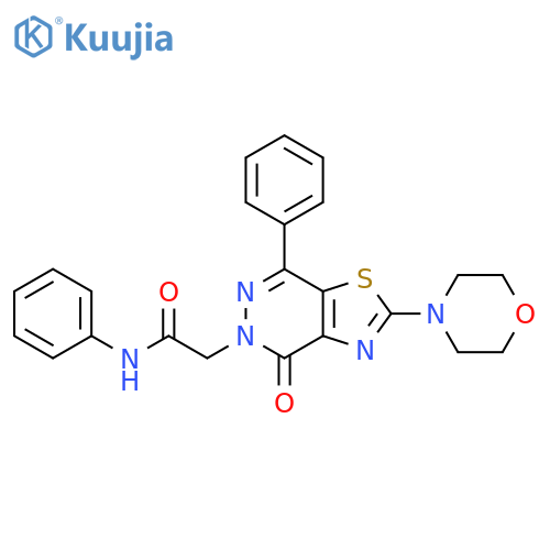2-2-(morpholin-4-yl)-4-oxo-7-phenyl-4H,5H-1,3thiazolo4,5-dpyridazin-5-yl-N-phenylacetamide structure