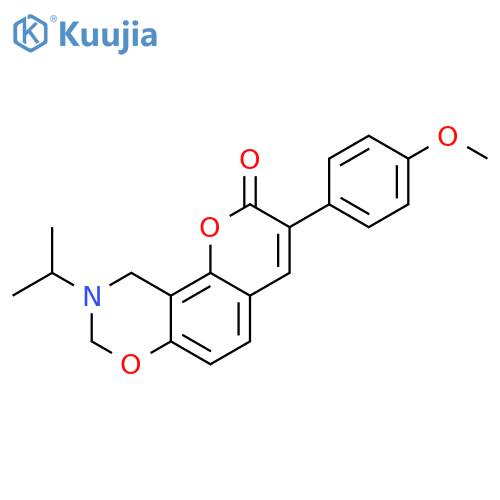 3-(4-methoxyphenyl)-9-(propan-2-yl)-2H,8H,9H,10H-chromeno8,7-e1,3oxazin-2-one structure