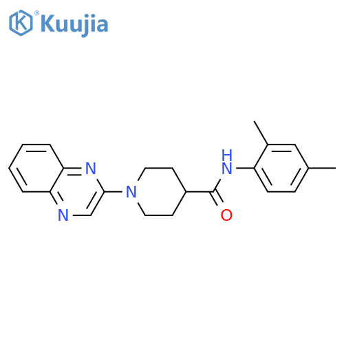 N-(2,4-dimethylphenyl)-1-(quinoxalin-2-yl)piperidine-4-carboxamide structure