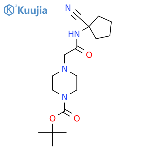 4-(1-Cyanocyclopentylcarbamoyl)-methyl-piperazine-1-carboxylic acid tert-butyl ester structure