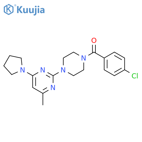 2-4-(4-chlorobenzoyl)piperazin-1-yl-4-methyl-6-(pyrrolidin-1-yl)pyrimidine structure