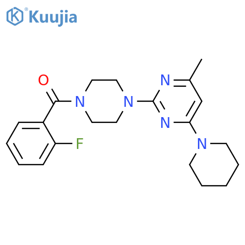 2-4-(2-fluorobenzoyl)piperazin-1-yl-4-methyl-6-(piperidin-1-yl)pyrimidine structure