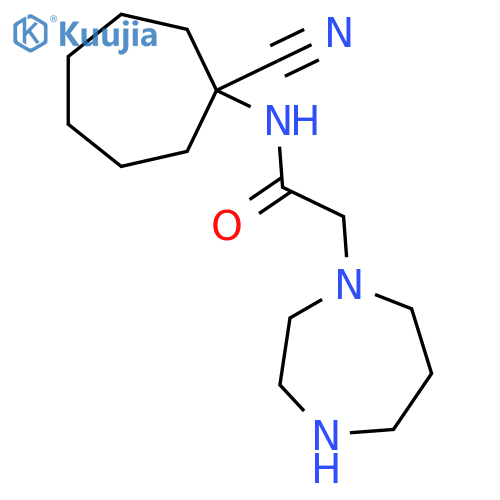 N-(1-Cyanocycloheptyl)-2-1,4diazepan-1-yl-acetamide structure