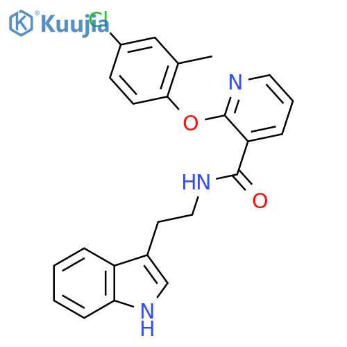 2-(4-Chloro-2-methylphenoxy)-N-[2-(1H-indol-3-yl)ethyl]pyridine-3-carboxamide structure