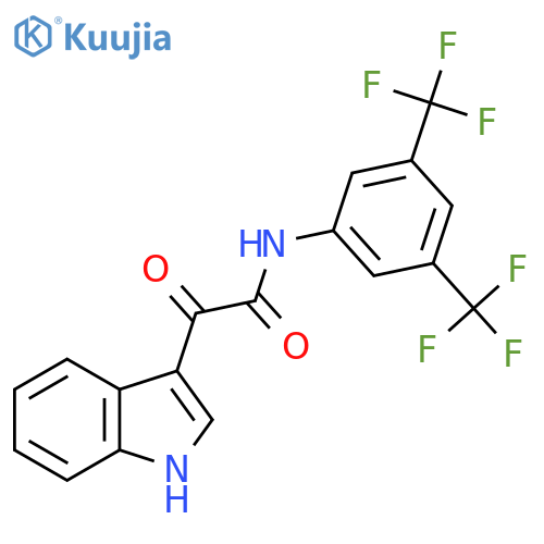 N-[3,5-Bis(trifluoromethyl)phenyl]-2-(1H-indol-3-yl)-2-oxoacetamide structure
