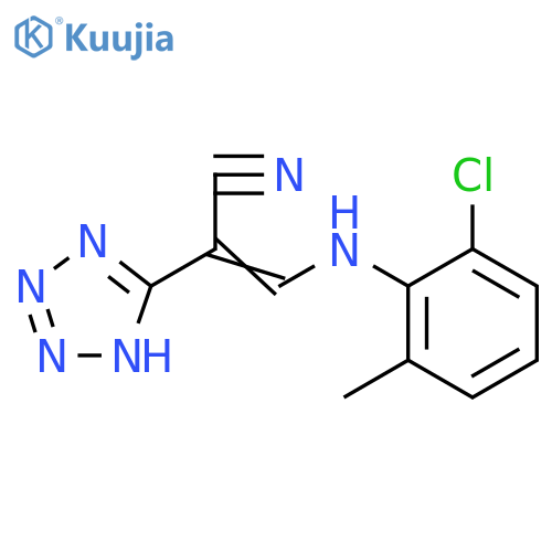 (E)-3-(2-Chloro-6-methylanilino)-2-(1H-1,2,3,4-tetraazol-5-yl)-2-propenenitrile structure