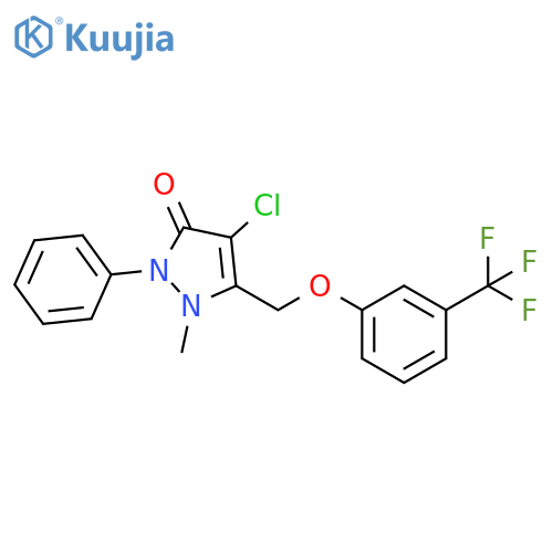4-Chloro-1-methyl-2-phenyl-5-{3-(trifluoromethyl)phenoxymethyl}-1,2-dihydro-3H-pyrazol-3-one structure