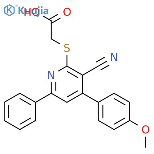 2-{3-Cyano-4-(4-methoxyphenyl)-6-phenyl-2-pyridinylsulfanyl}acetic acid structure