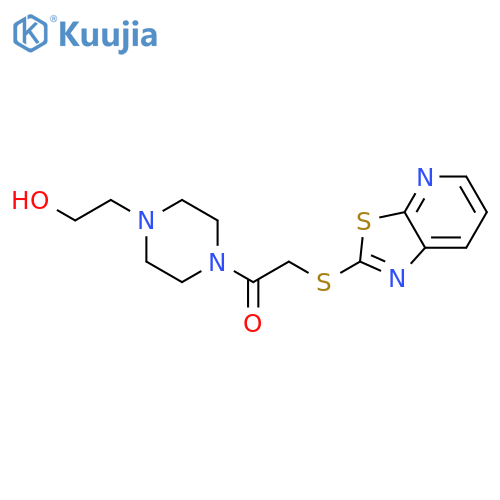1-Piperazineethanol, 4-[(thiazolo[5,4-b]pyridin-2-ylthio)acetyl]- structure