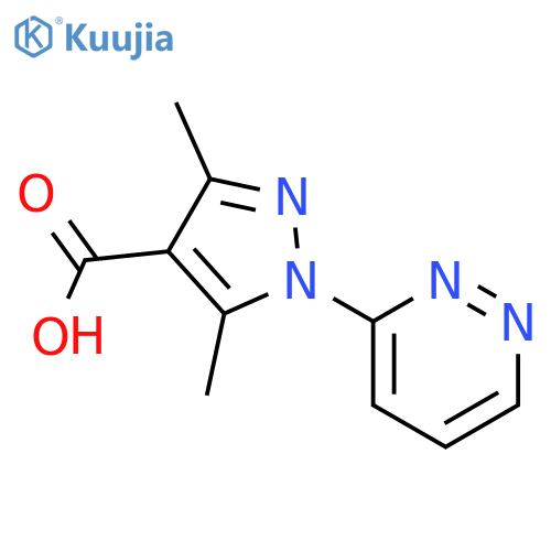 3,5-dimethyl-1-(pyridazin-3-yl)-1H-pyrazole-4-carboxylic acid structure