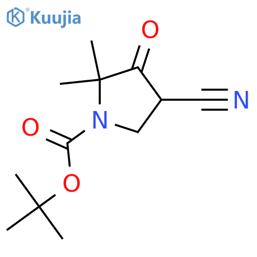 tert-butyl 4-cyano-2,2-dimethyl-3-oxo-pyrrolidine-1-carboxylate structure