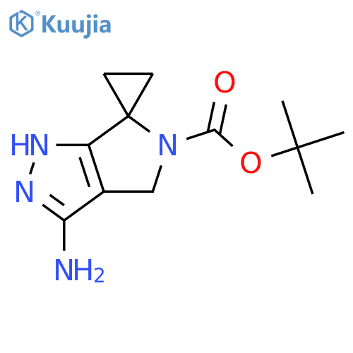 tert-butyl 3'-amino-4',5'-dihydro-1'H-spiro[cyclopropane-1,6'-pyrrolo[3,4-c]pyrazole]-5'-carboxylate structure