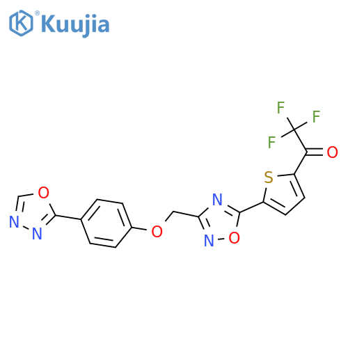 3-4-(1,3,4-Oxadiazol-2-yl)phenoxymethyl-5-5-trifluoroacetyl-thien-2-yl-1,2,4-oxadiazole structure