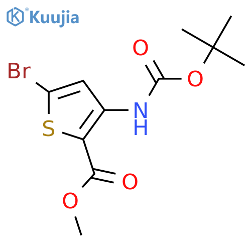 methyl 5-bromo-3-{(tert-butoxy)carbonylamino}thiophene-2-carboxylate structure