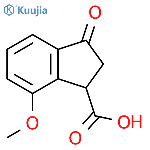 7-methoxy-3-oxo-2,3-dihydro-1H-indene-1-carboxylic acid structure