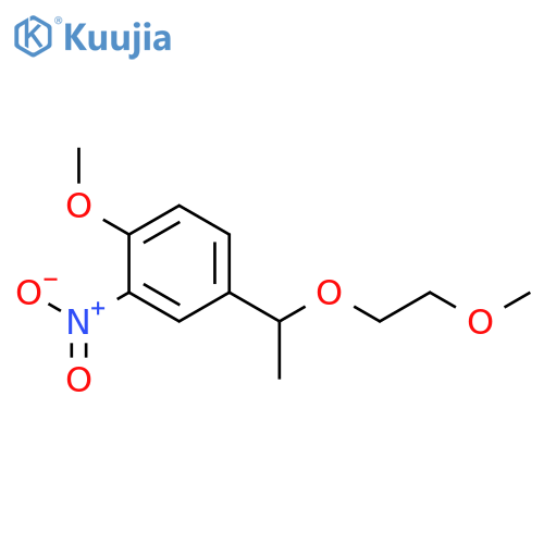 Benzene, 1-methoxy-4-[1-(2-methoxyethoxy)ethyl]-2-nitro- structure