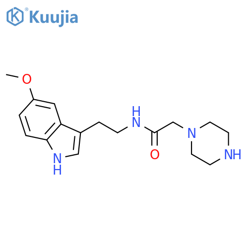 N-[2-(5-Methoxy-1H-indol-3-yl)ethyl]-2-piperazin-1-ylacetamide structure