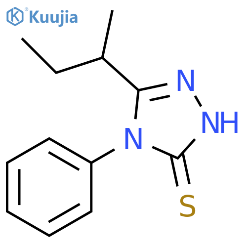 3H-1,2,4-Triazole-3-thione, 2,4-dihydro-5-(1-methylpropyl)-4-phenyl- structure
