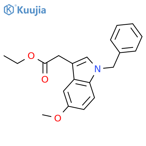 1H-Indole-3-acetic acid, 5-methoxy-1-(phenylmethyl)-, ethyl ester structure