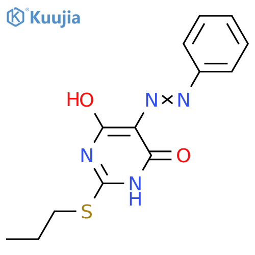 (E)-5-(Phenyldiazenyl)-2-(propylthio)pyrimidine-4,6-diol structure
