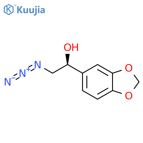 (1S)-2-azido-1-(1,3-dioxaindan-5-yl)ethan-1-ol structure