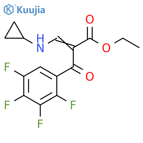 Benzenepropanoic acid, α-[(cyclopropylamino)methylene]-2,3,4,5-tetrafluoro-β-oxo-, ethyl ester structure