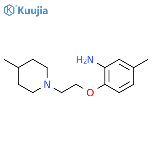 5-Methyl-2-[2-(4-methyl-piperidin-1-yl)-ethoxy]-phenylamine structure