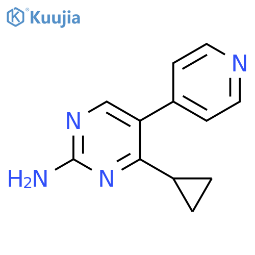 4-cyclopropyl-5-(4-pyridinyl)-2-pyrimidinamine structure