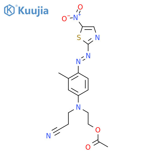 Propanenitrile,3-[[2-(acetyloxy)ethyl][3-methyl-4-[2-(5-nitro-2-thiazolyl)diazenyl]phenyl]amino]- structure