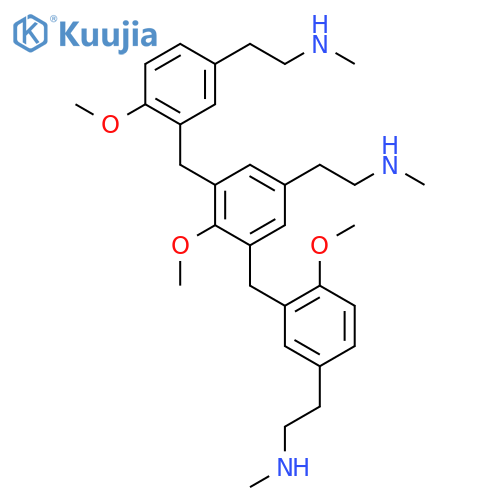 Benzeneethanamine,4-methoxy-3,5-bis[[2-methoxy-5-[2-(methylamino)ethyl]phenyl]methyl]-N-methyl- structure