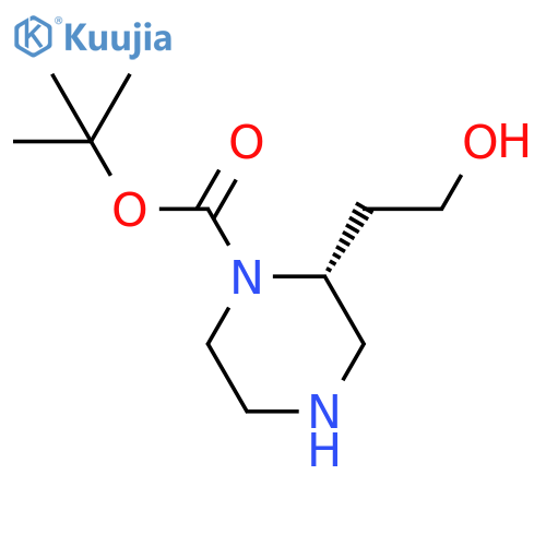 tert-butyl (2R)-2-(2-hydroxyethyl)piperazine-1-carboxylate structure