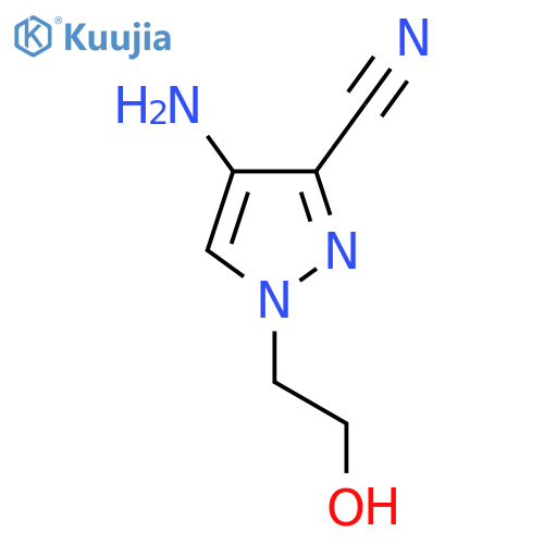 1H-Pyrazolecarbonitrile, amino-1-(2-hydroxyethyl)- structure