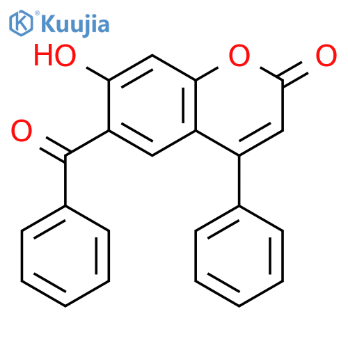 2H-1-Benzopyran-2-one, 6-benzoyl-7-hydroxy-4-phenyl- structure